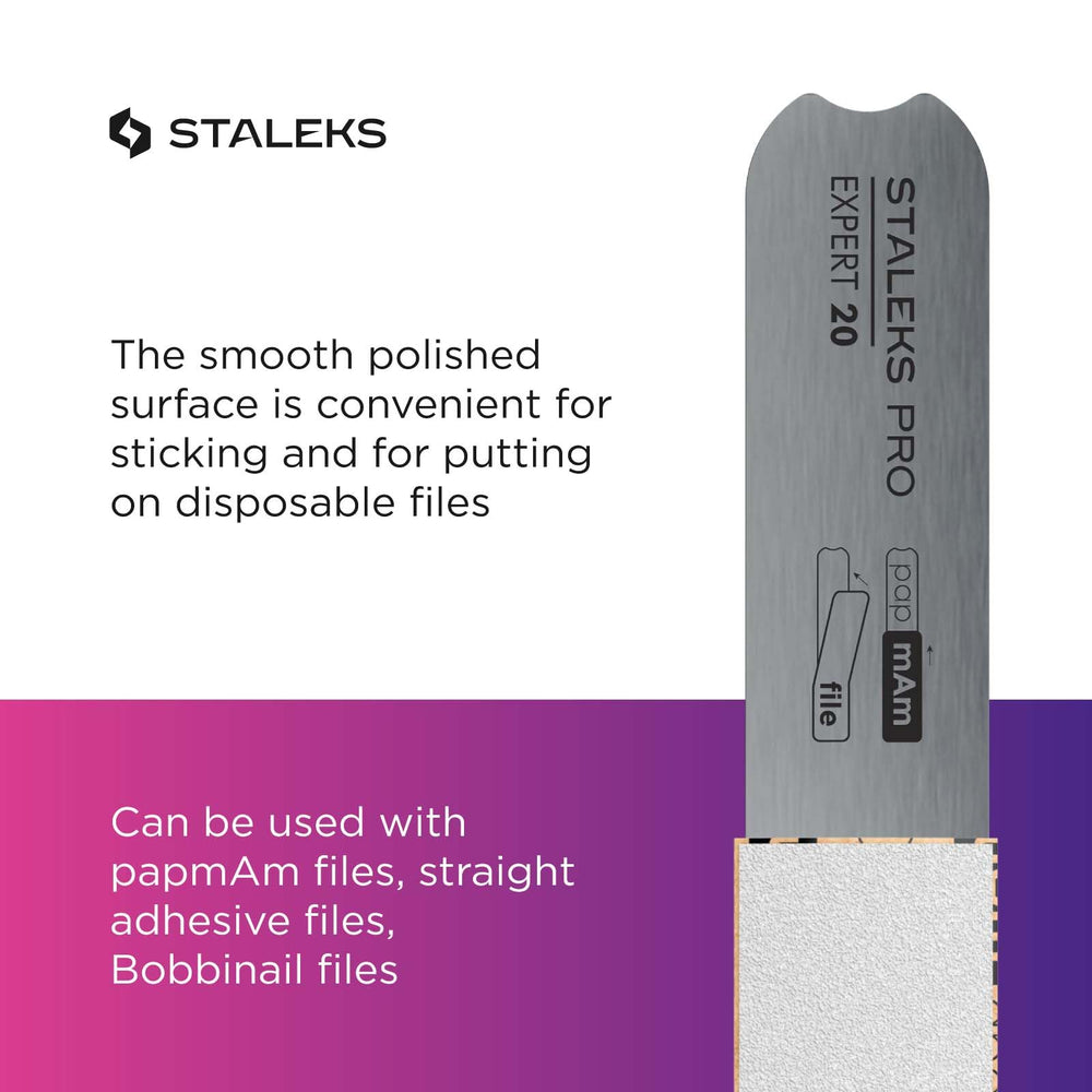 Staleks Pro metal base is corrosion-resistant stainless steel for long-lasting use.