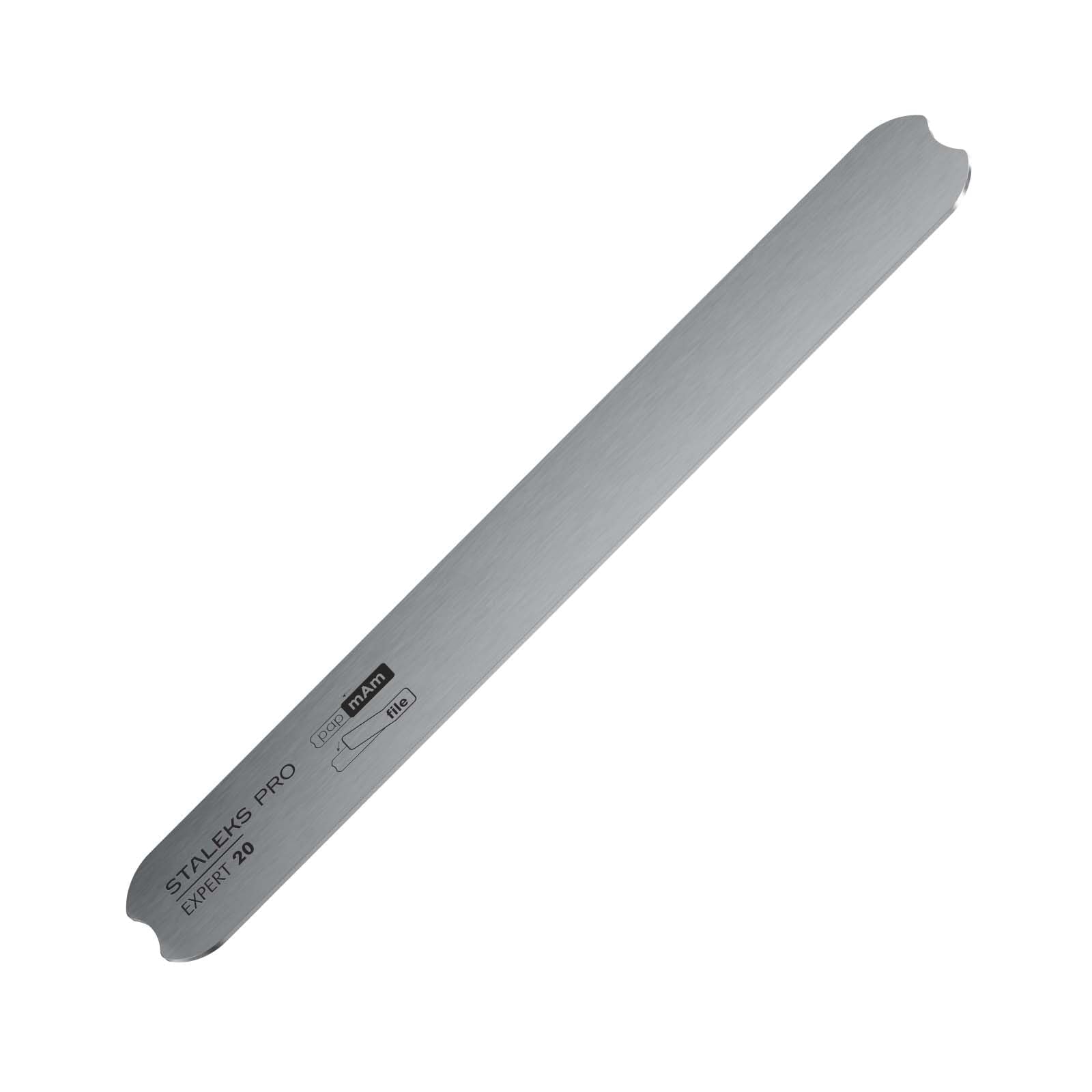Staleks Pro straight metal base supports hygienic, reusable filing with disposable files.