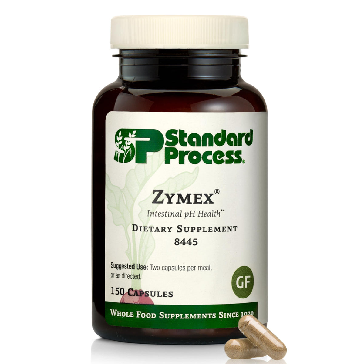 Standard Process Zymex capsules bottle front view for digestive health support.