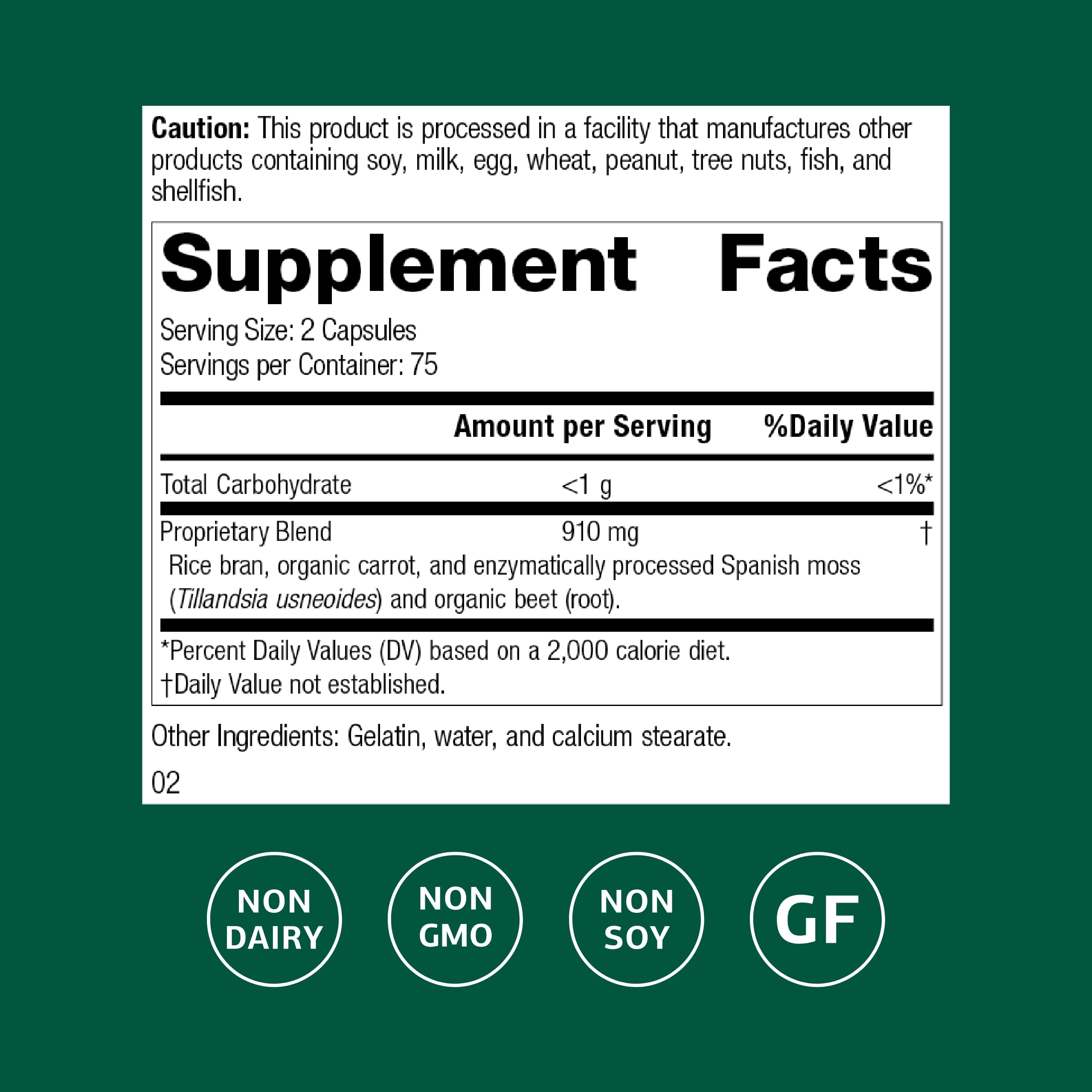 Standard Process Zymex capsules label close-up highlighting gluten-free and dairy-free features.