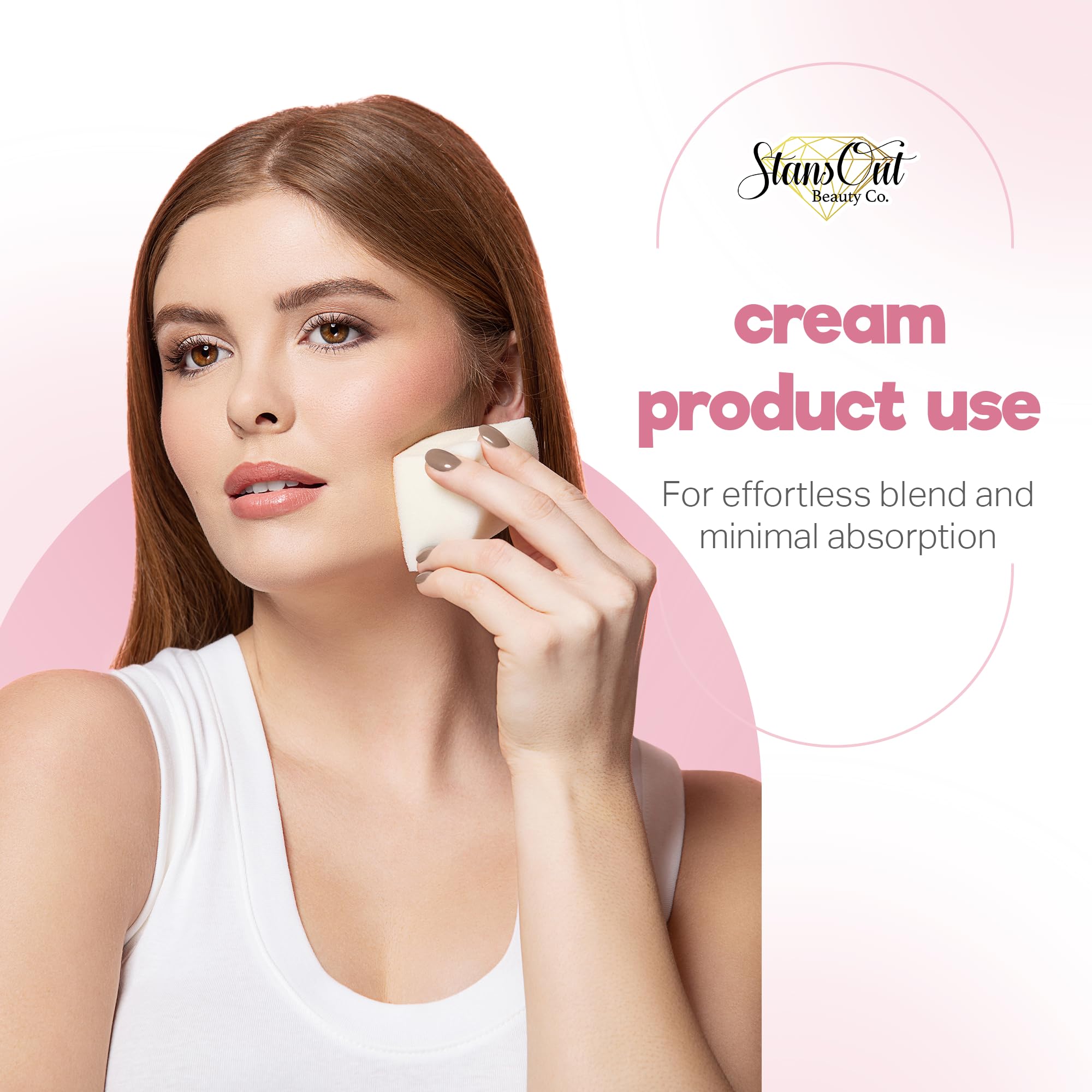 StansOut sponge delivers streak-free results without water for a fast routine.