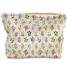 STARDW floral makeup bag open showing roomy interior for easy access.