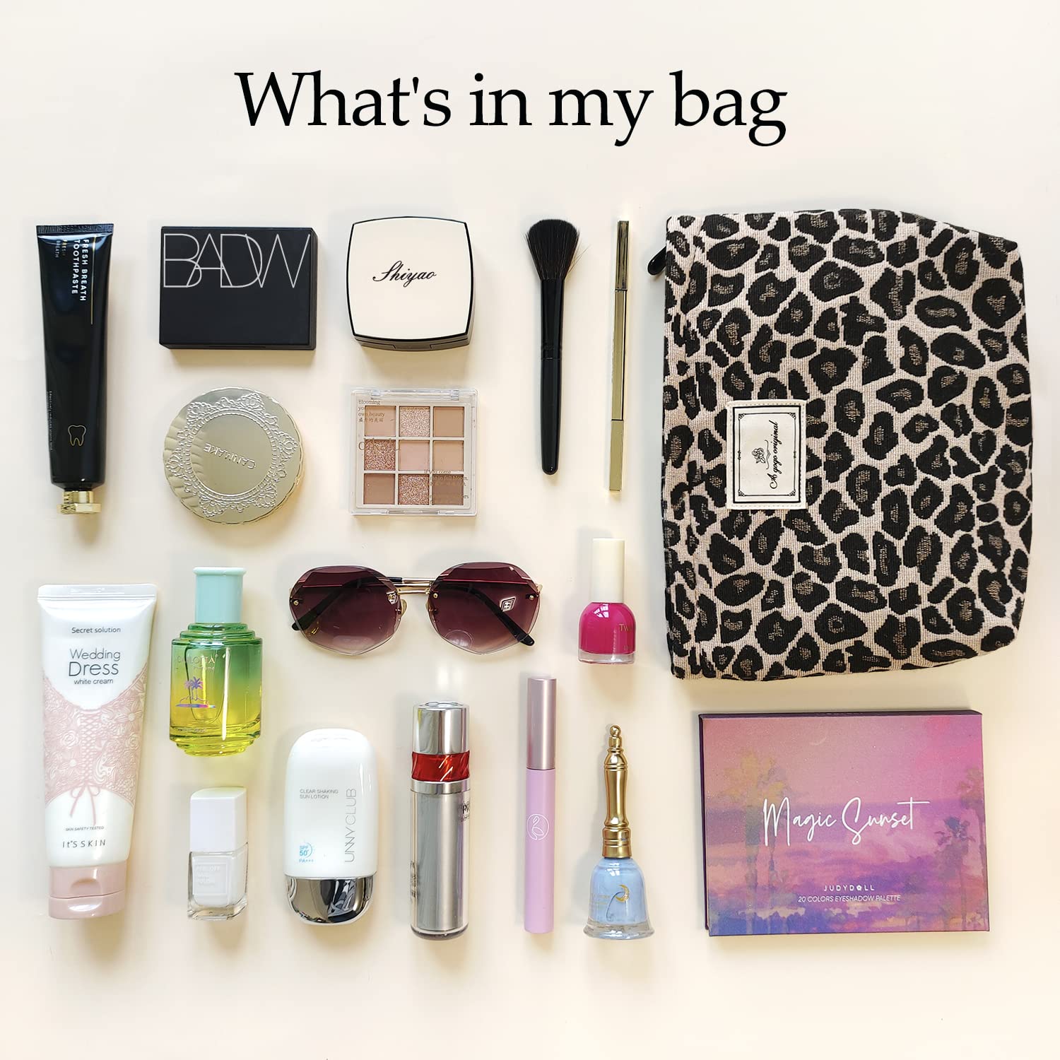 STARDW leopard makeup bag lightweight design for easy packing on trips