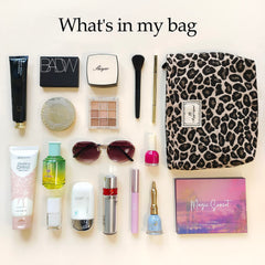 STARDW leopard makeup bag lightweight design for easy packing on trips