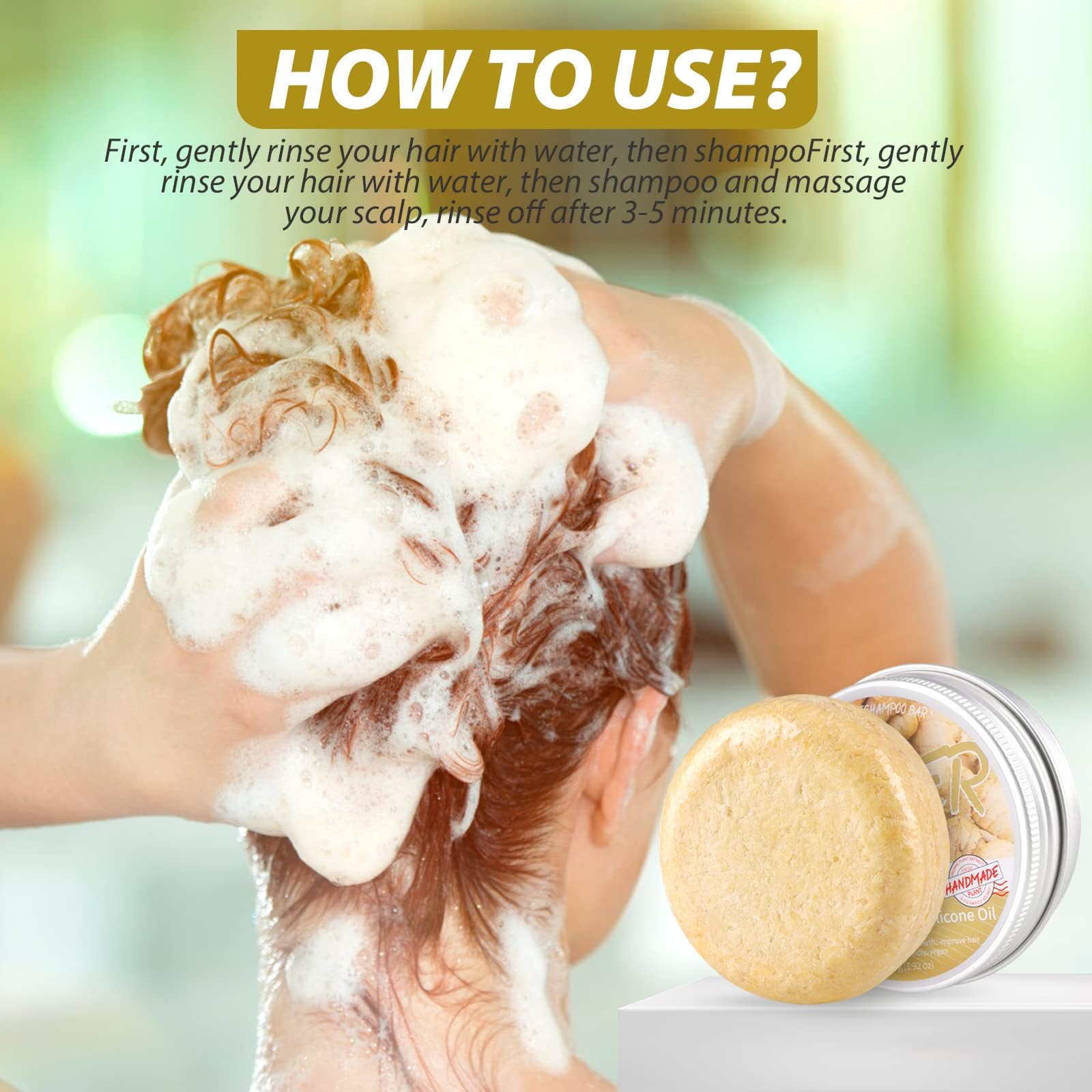 Starhig Ginger Shampoo Bar enjuague suave que cuida el cuero cabelludo