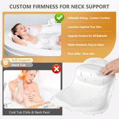 Almohada de baño Starotatess con apoyo de cuello ergonómico para relajación.