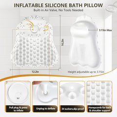 Almohada de baño Starotatess con soporte de espalda para spa en casa.