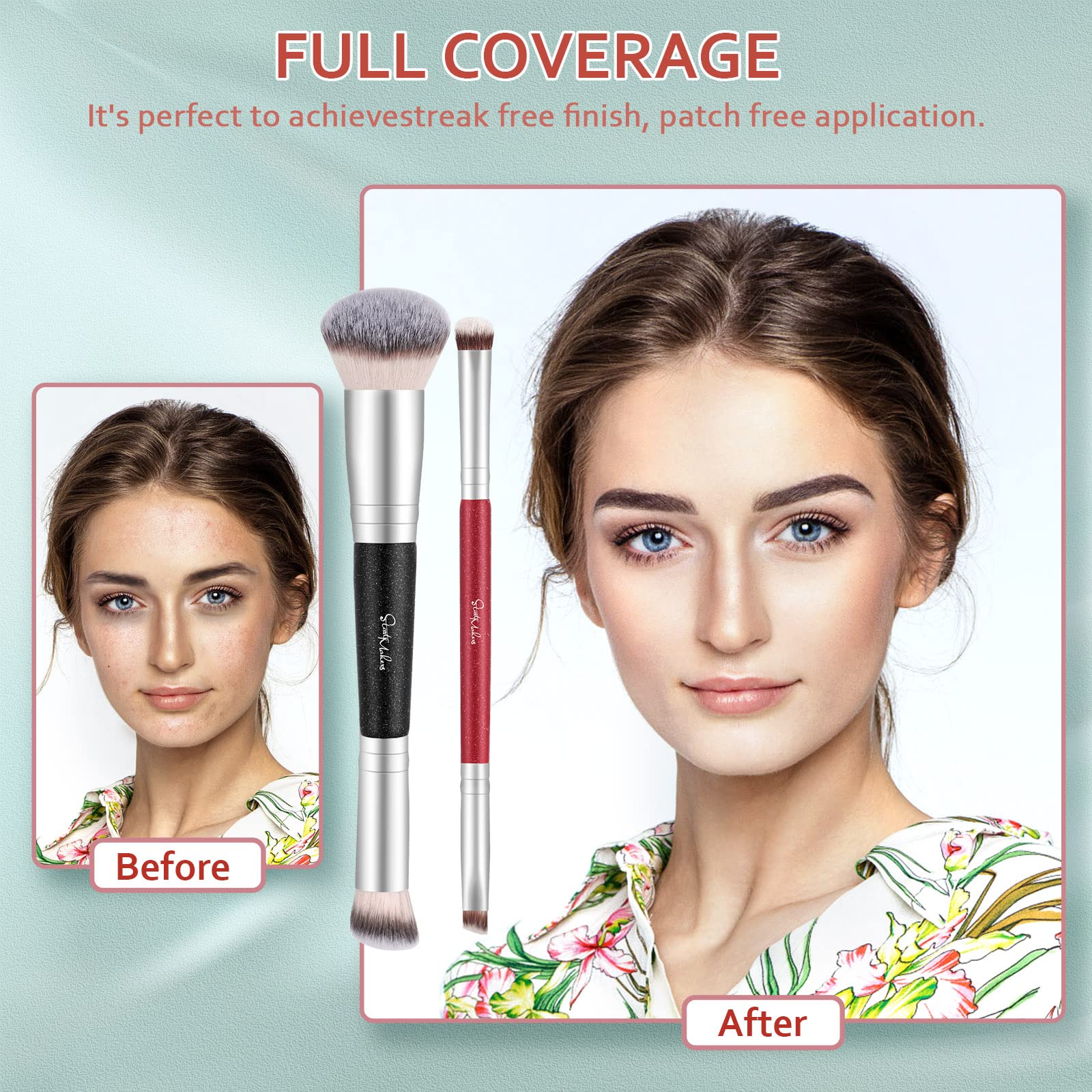 START MAKERS portable 6.7-inch brush set close-up for travel.