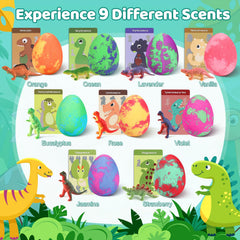 STARYAR dinosaur-toy-inside bath bomb image shows a surprise during bath time.