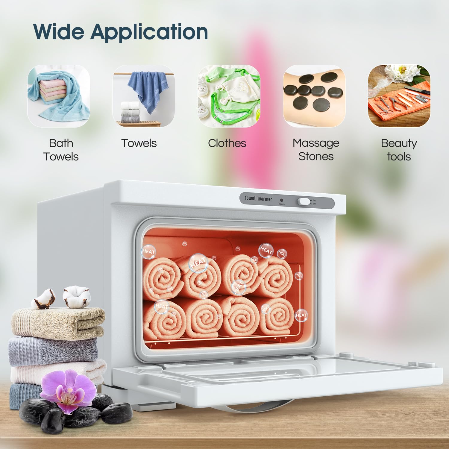 StateRiver towel warmer cabinet water drip tray for easy cleanup.