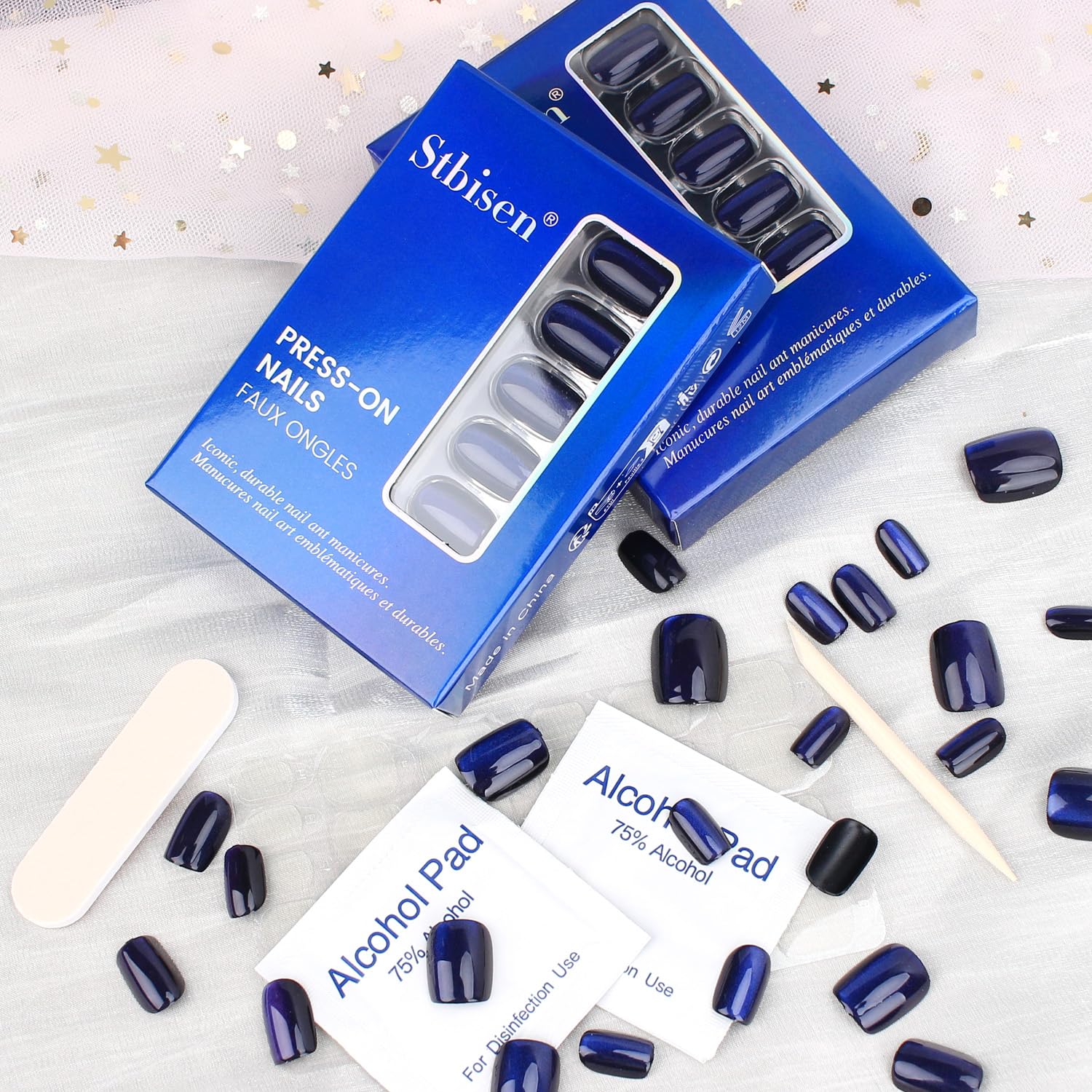 Stbisen Dark Blue nails offer versatile styles for daily outfits