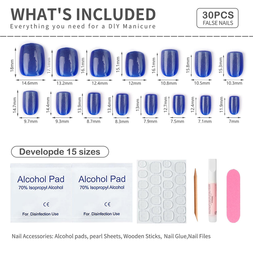 Stbisen short square nails featuring cat-eye design suitable for daily or events.