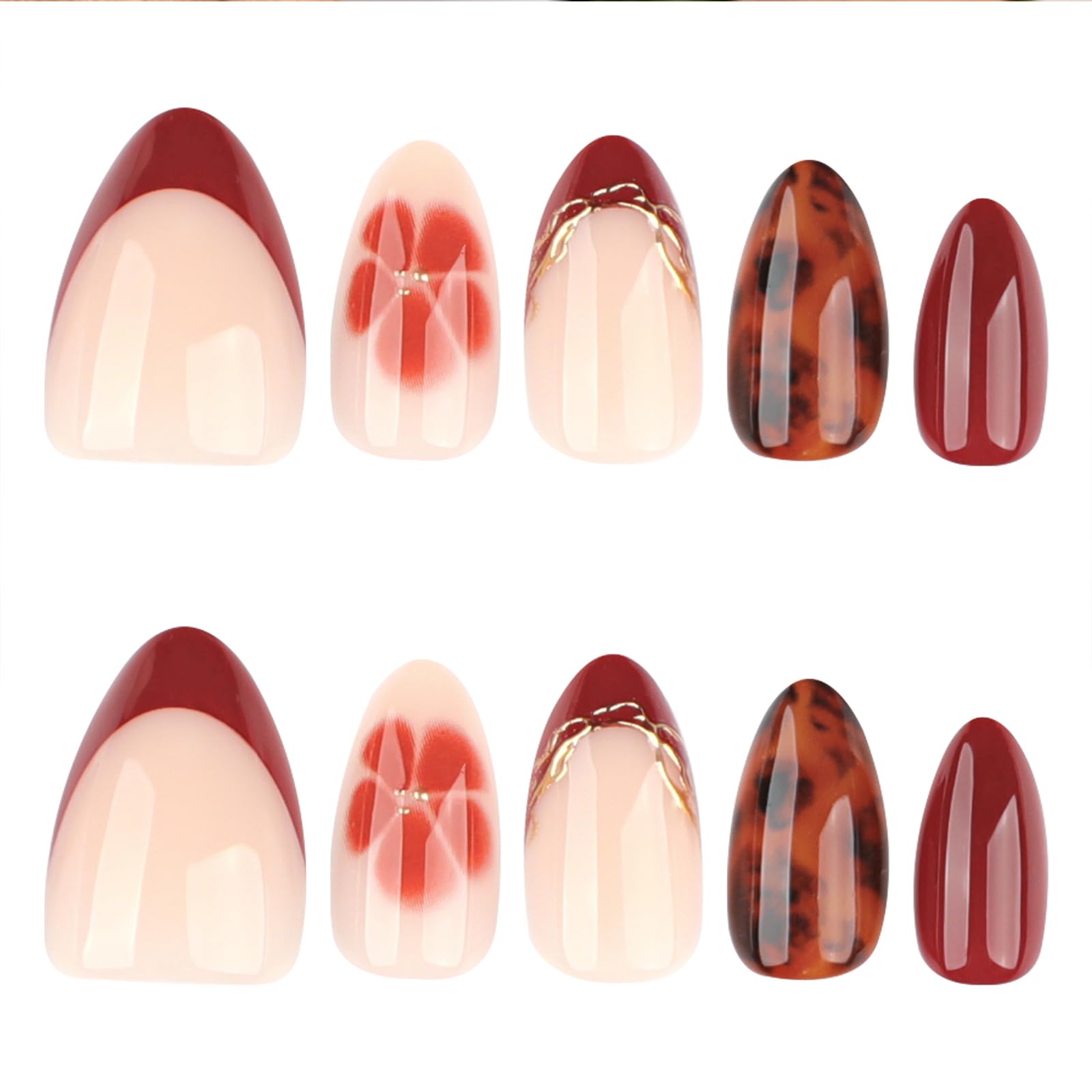 Stbisen uñas gel con punta francesa vino rojo para look sofisticado.