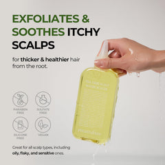 Steambase Tea Tree Scalp Treatment cone-tip nozzle targets scalp for deep cleansing.