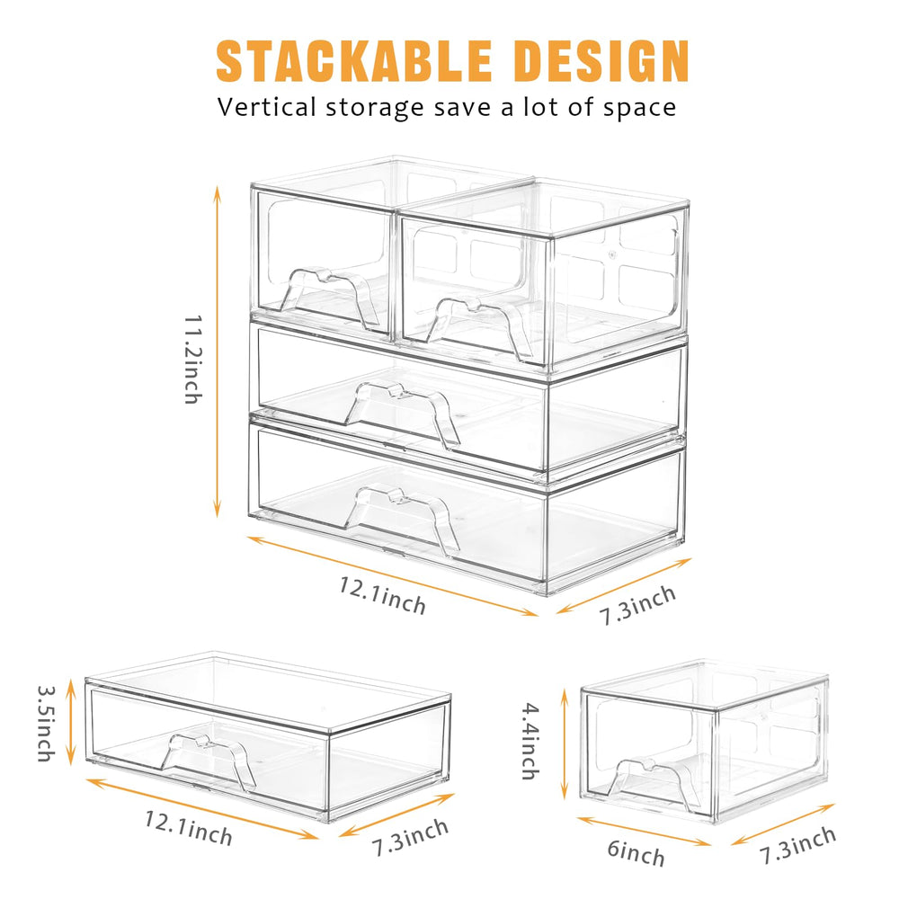 Stebopum clear acrylic makeup organizer showing items and visibility