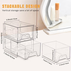 Stebopum makeup organizer showing easy-grip pull-out handle.