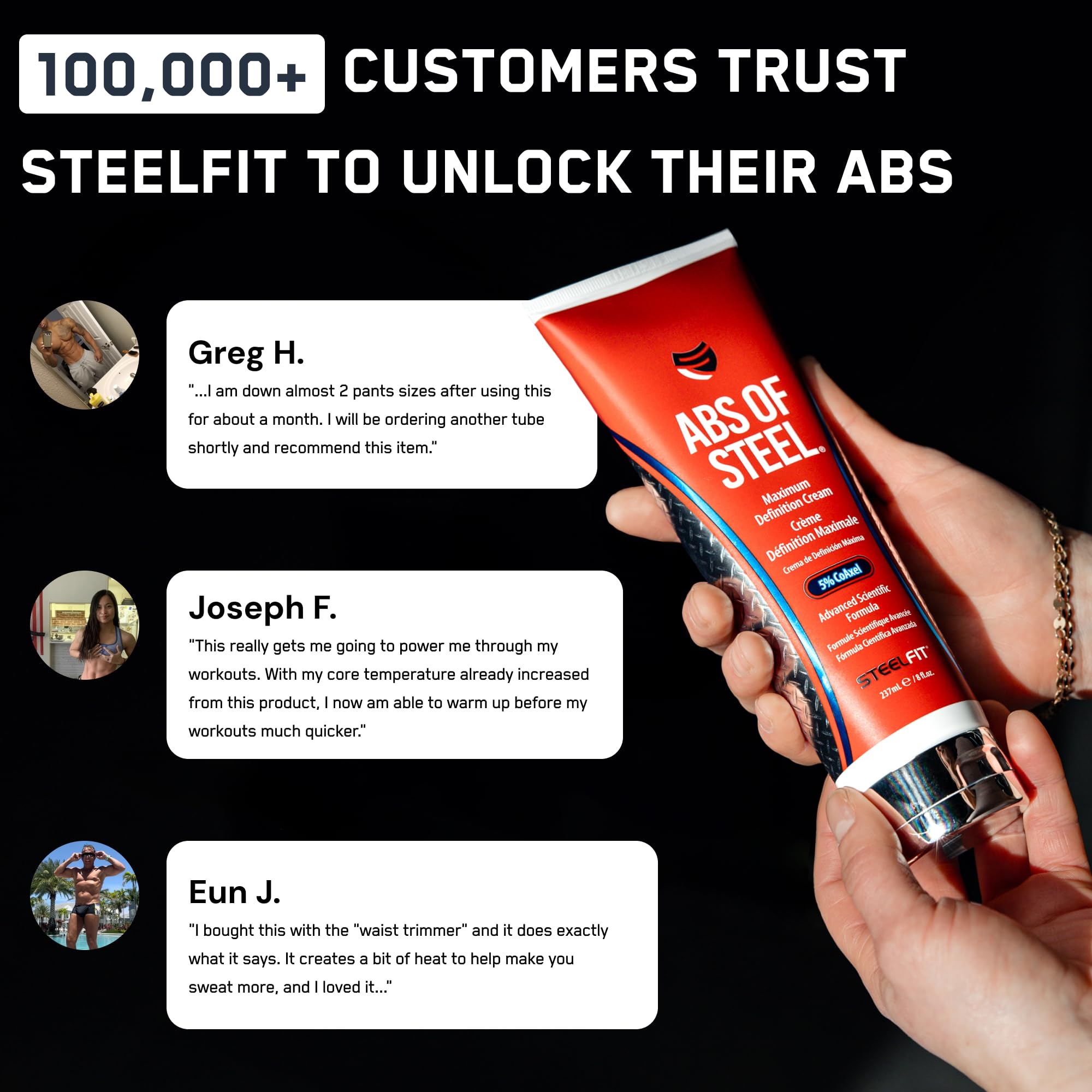 Combinación CoAxel: Coenzima A, L-Carnitina y cafeína en SteelFit Abs of Steel