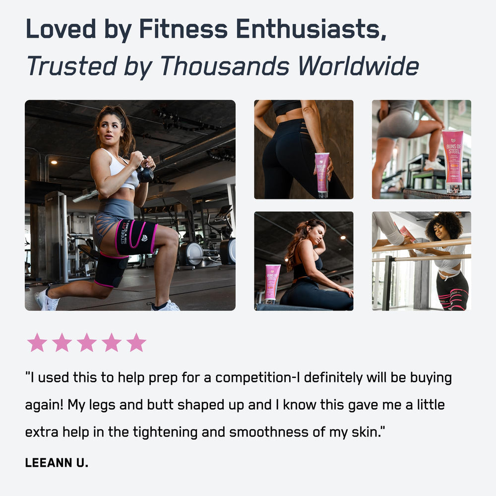 SteelFit Buns of Steel on glutes demonstrates toning and firmness potential.