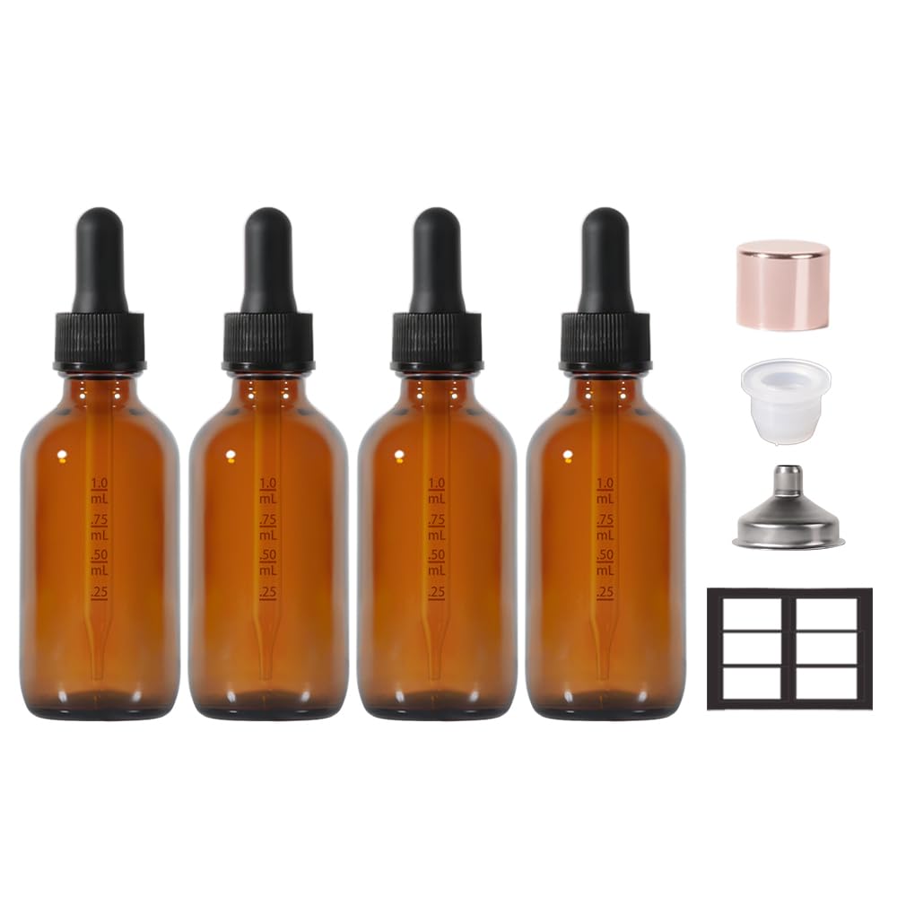 StellaCare 2oz amber glass dropper bottle for essential oils, travel-ready.