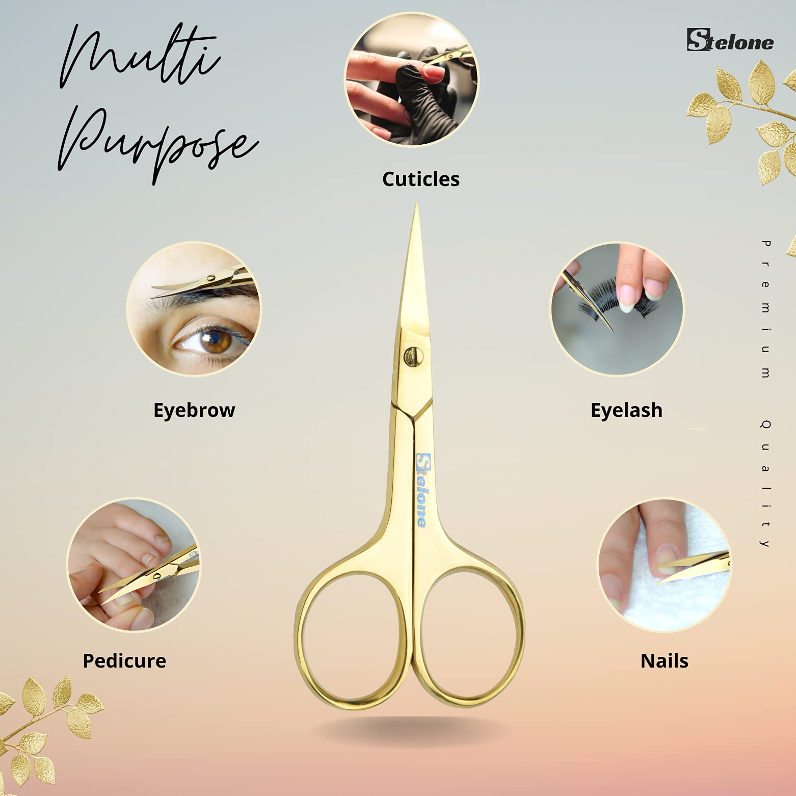 Stelone brows and false lashes shaping tool for precise cosmetic work