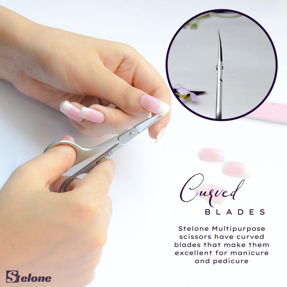 Stelone ergonomic grip improves control during delicate trimming.