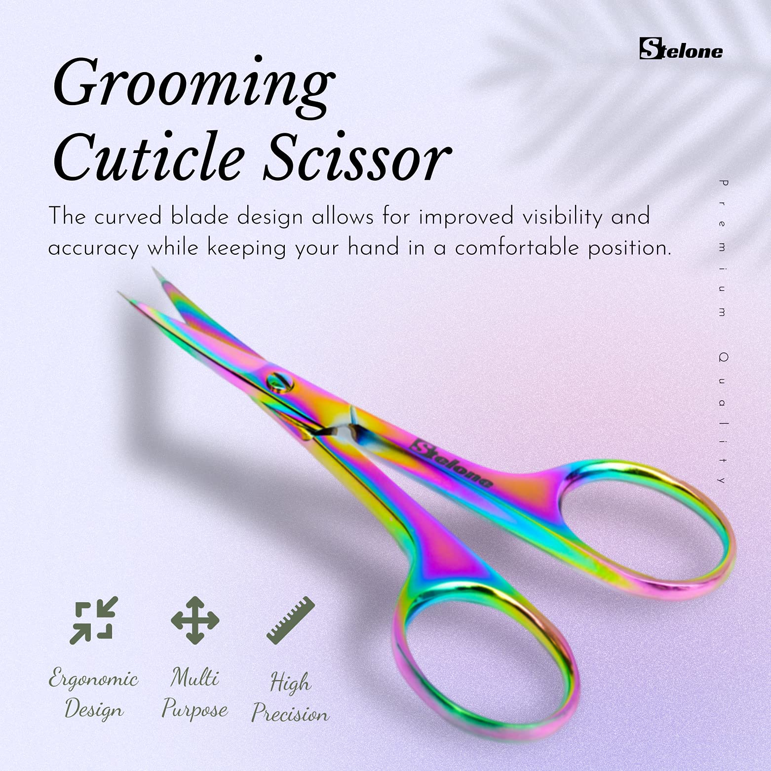 Stelone grooming scissors ideal for mustache trimming and facial hair control