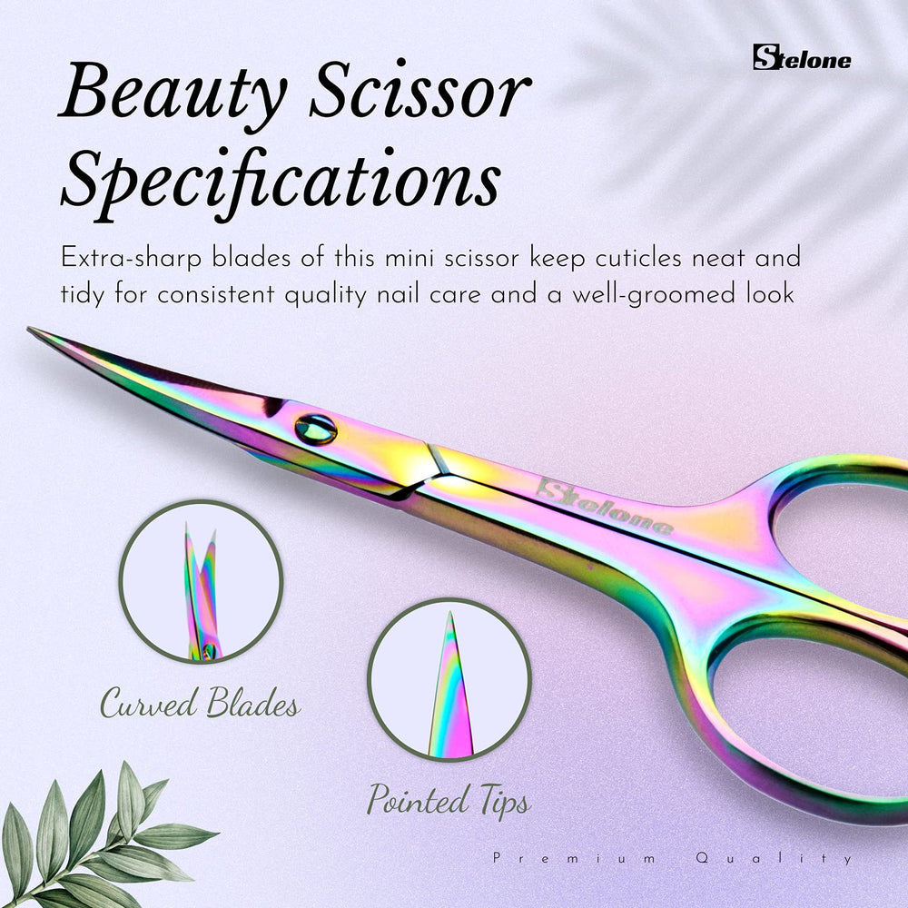 Stelone professional home grooming scissors for at-home manicure and brows