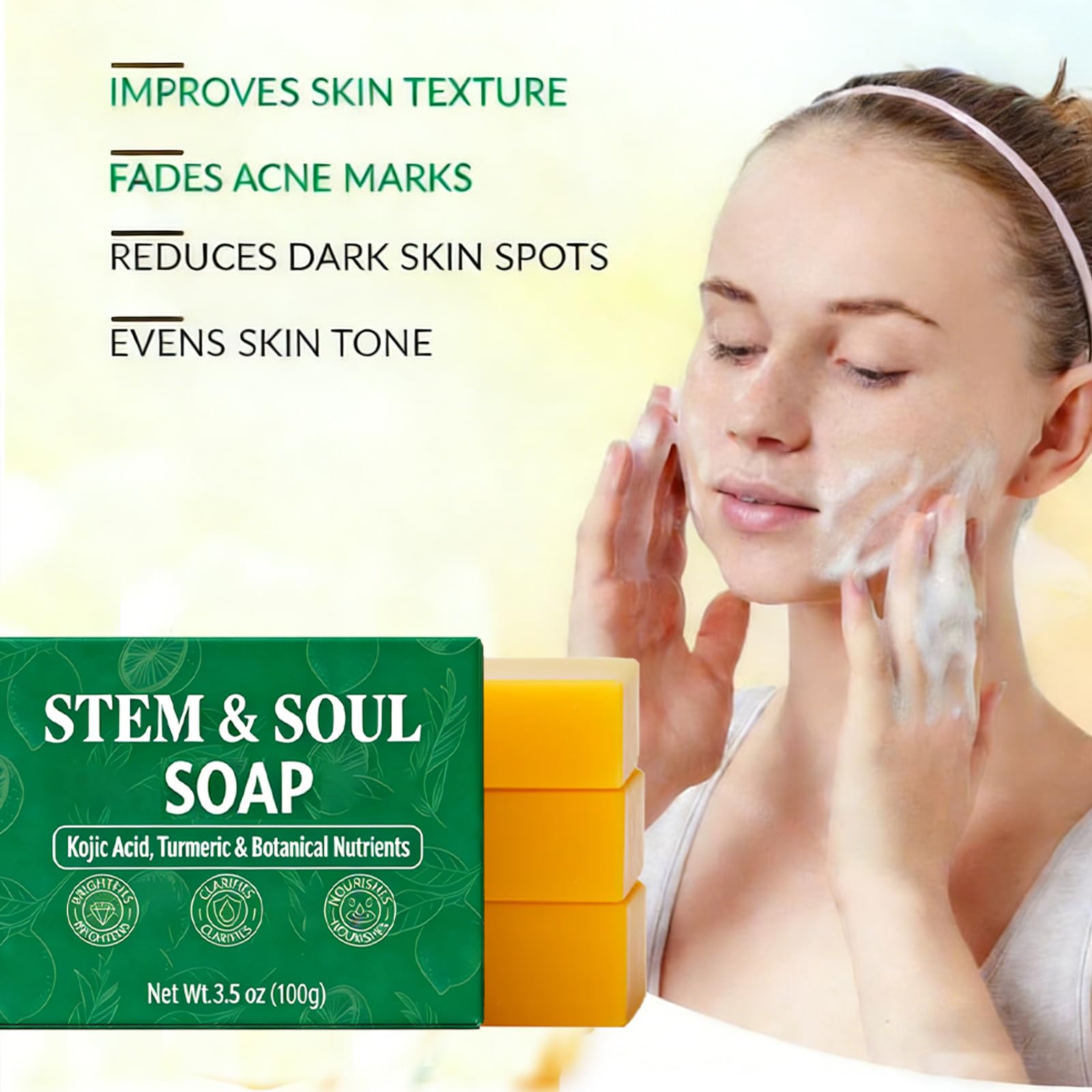 Stem and Soul Jabón Curcuma Limón: apto para piel grasa y mixta.