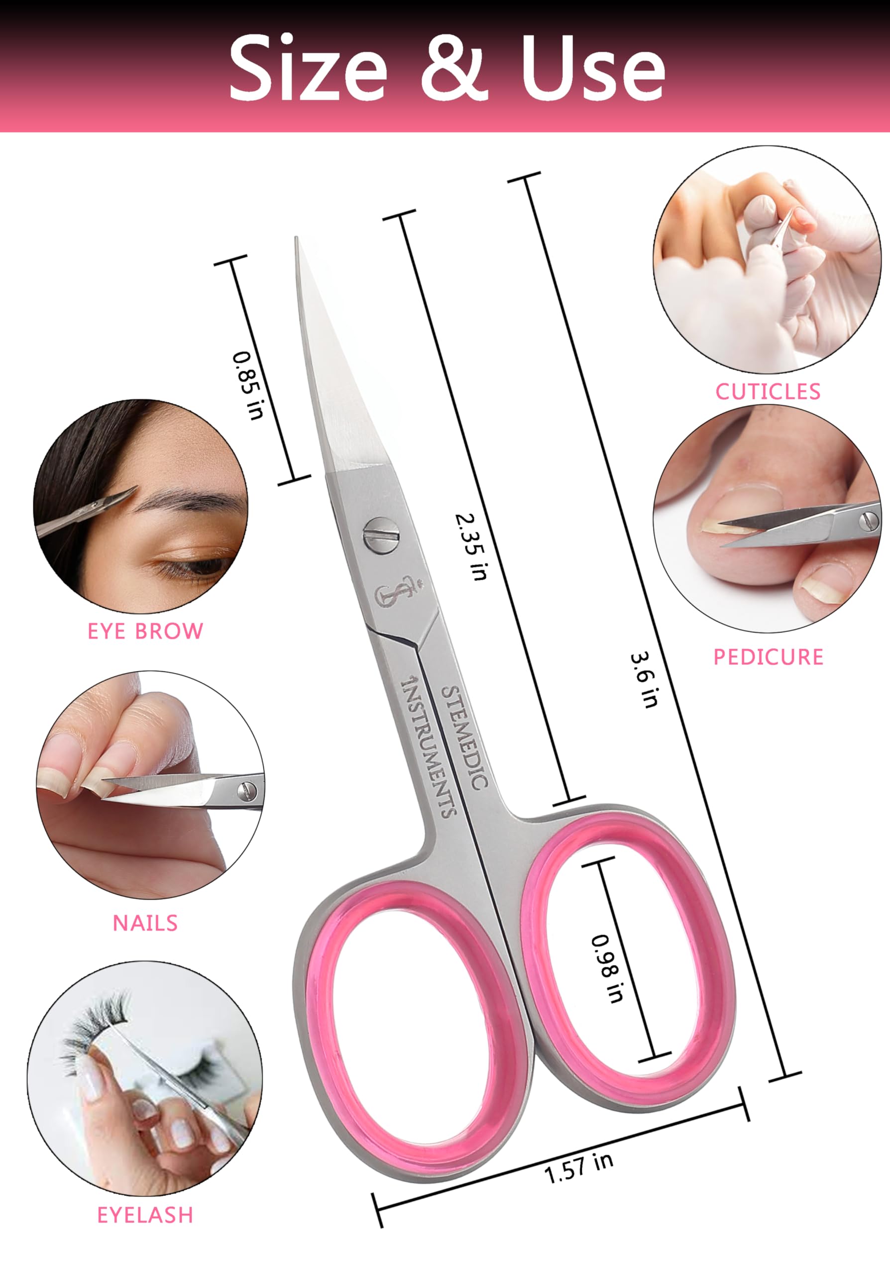Stemedic Instruments curved-nail-cut close-up for smooth, clean edges.