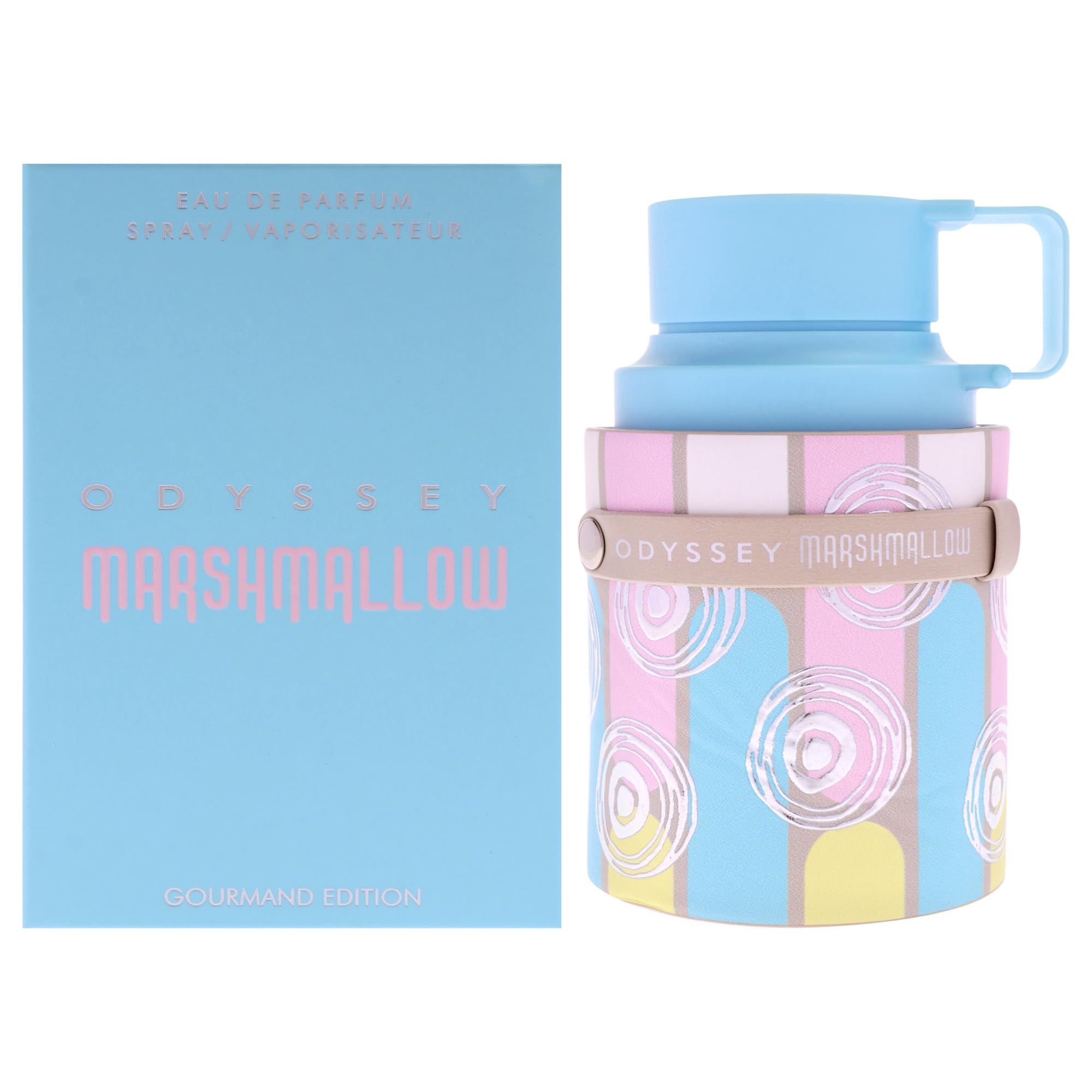 Odyssey by Sterling Parfums bottle highlights marshmallow sweetness for everyday wear.
