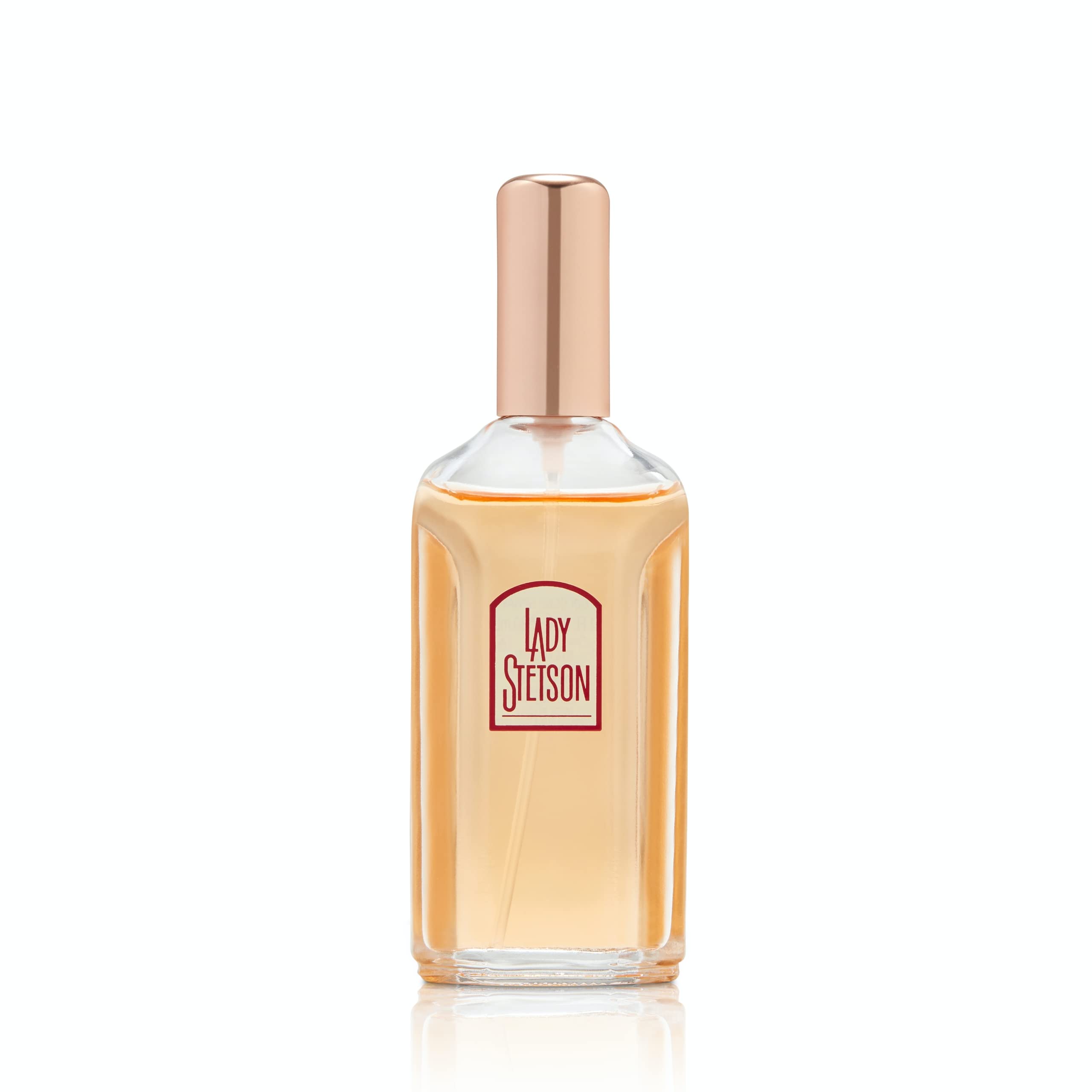 Stetson Lady Stetson bottle label detail, premium packaging for gifting.