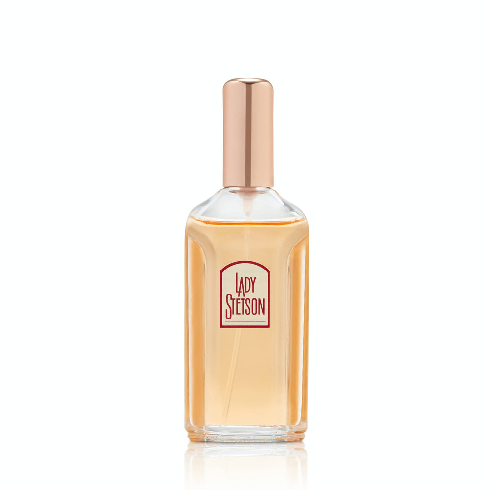 Stetson Lady Stetson bottle label detail, premium packaging for gifting.