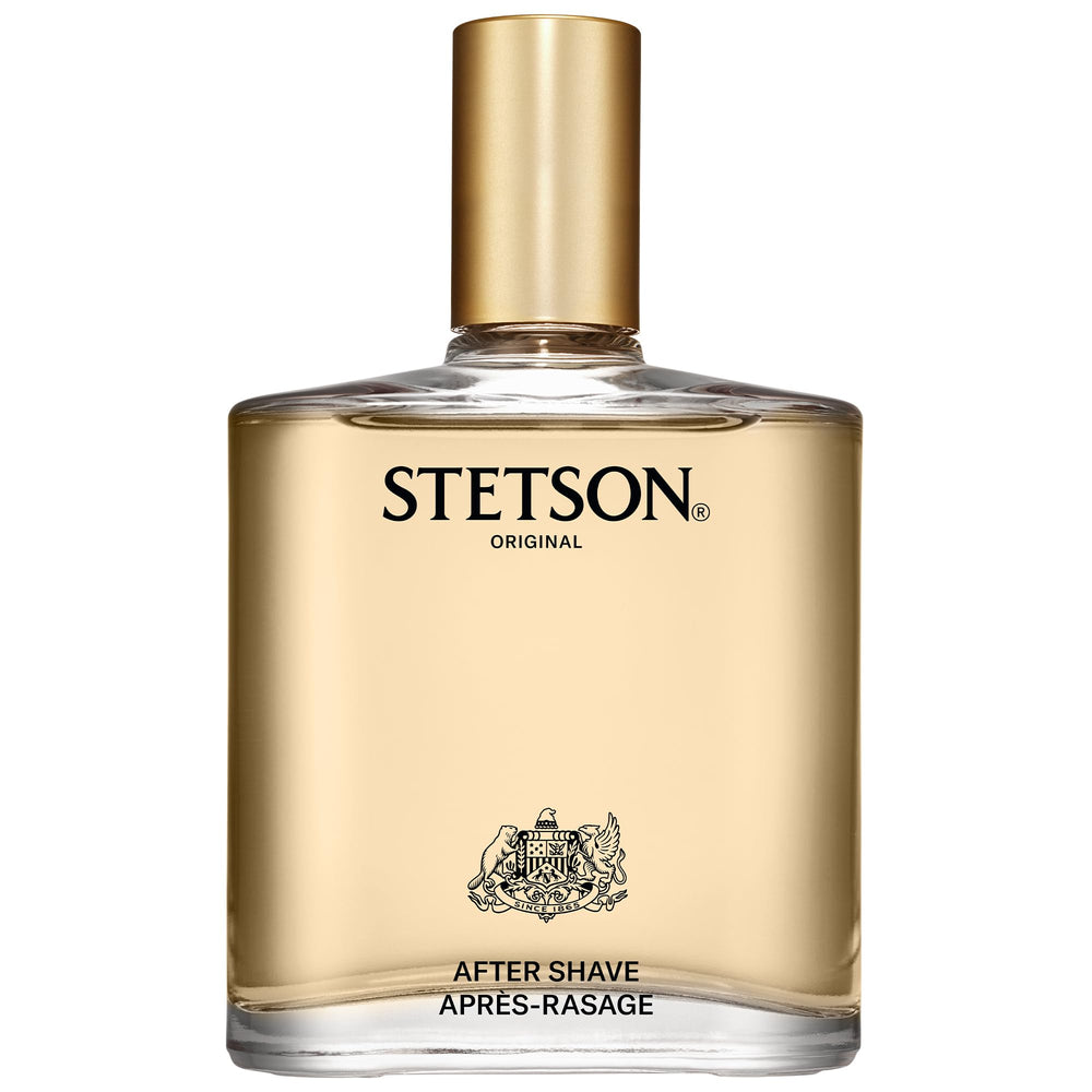 Stetson Original After Shave bottle showcases rugged elegance for daily grooming.