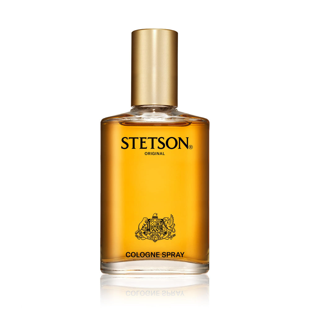 Stetson Original bottle cap closeup emphasizing premium packaging and travel-ready design