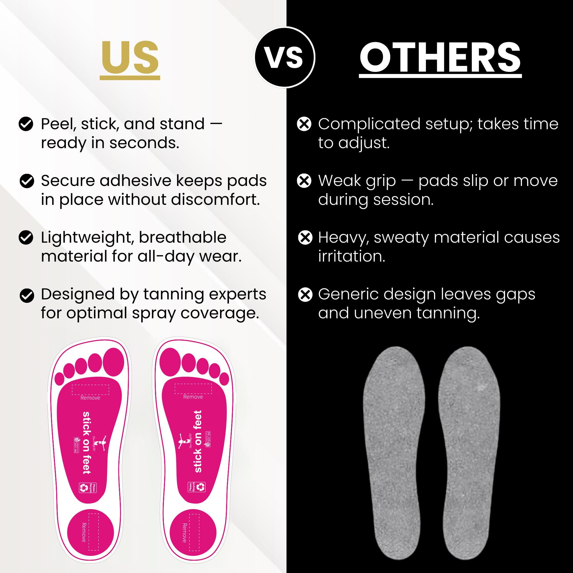 STICKONFEET disposable foot protectors save time and reduce clean-up between clients.