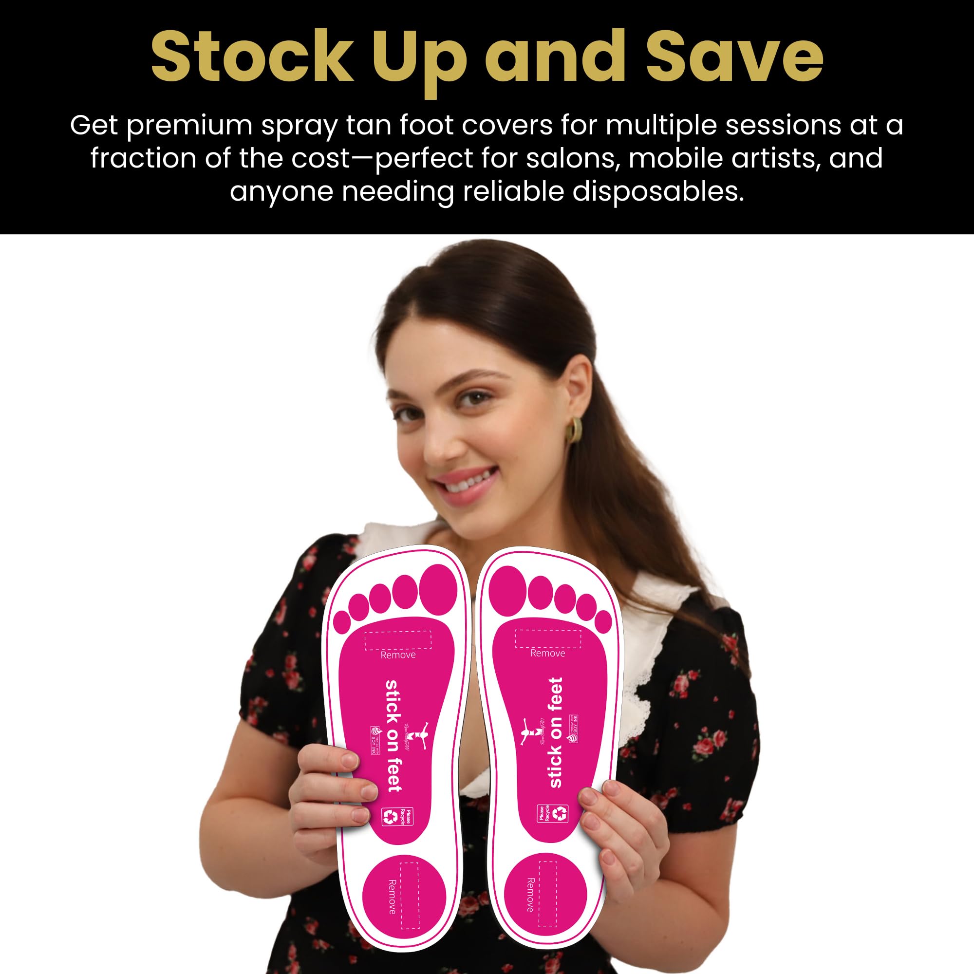 STICKONFEET compact packaging fits into salon or mobile kits for on-the-go sessions.