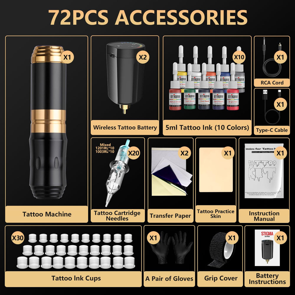 STIGMA full tattoo accessories kit includes everything needed for practice.