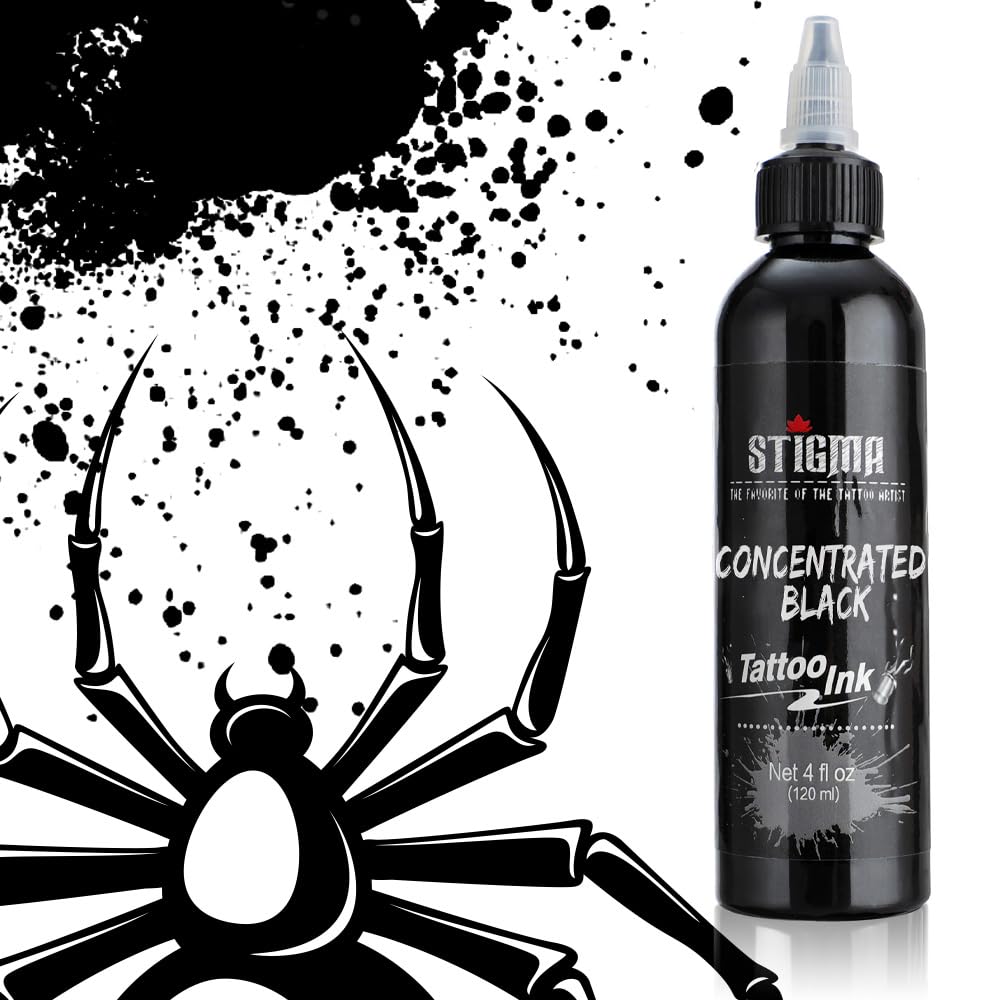 STIGMA pigmento negro concentrado para tatuaje profesional, alta intensidad.