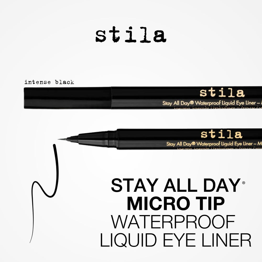 Stila Stay All Day Waterproof Eyeliner between lashes application for defined fullness.