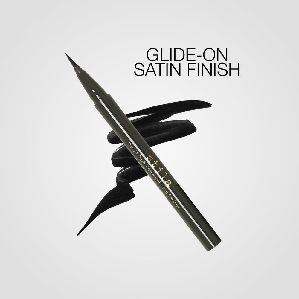 Stila fine brush tip liner for clean winged looks.