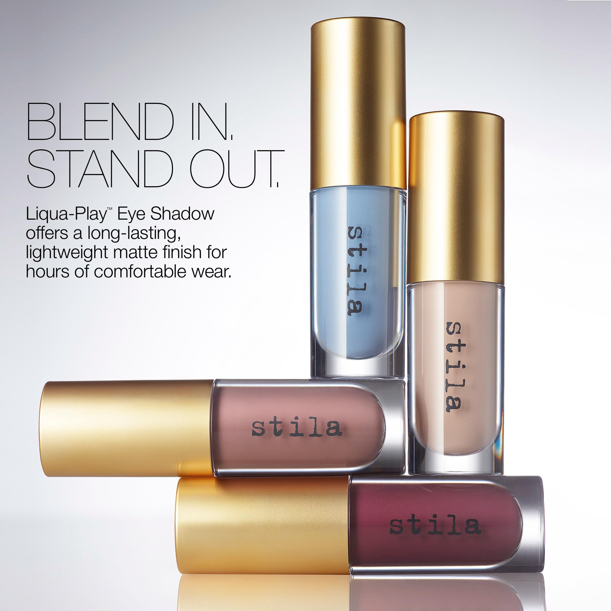 Stila Liqua Play on eyelid shows crease-free, budge-resistant potential across wear test.
