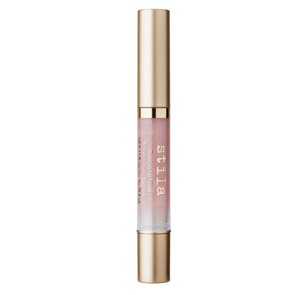 Stila Plumping Lip Glaze Kitten tube closeup with glossy shine and mint tingling sensation.