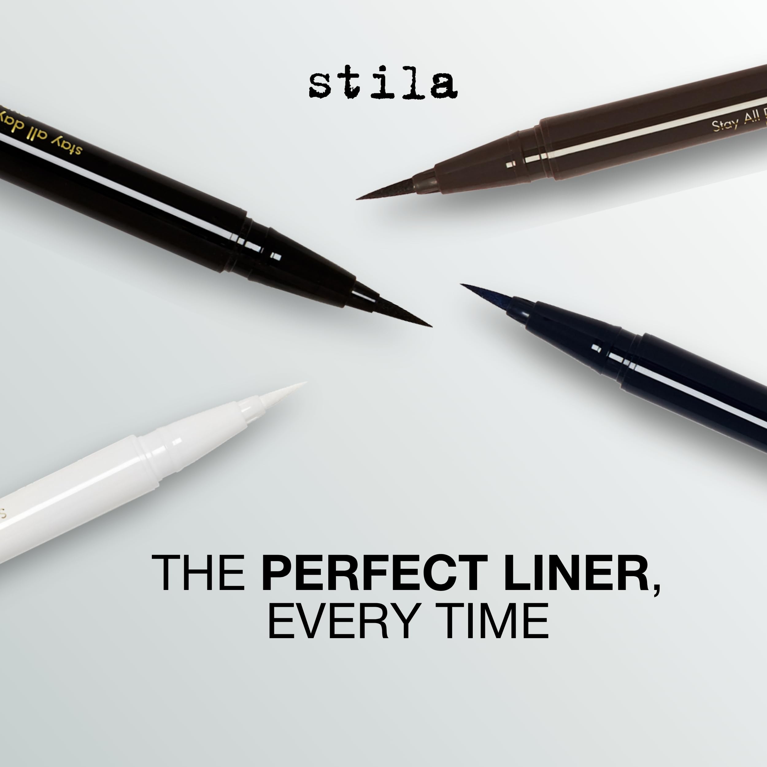 Stila Stay All Day Waterproof Eyeliner micro-tip strokes for precise edges.