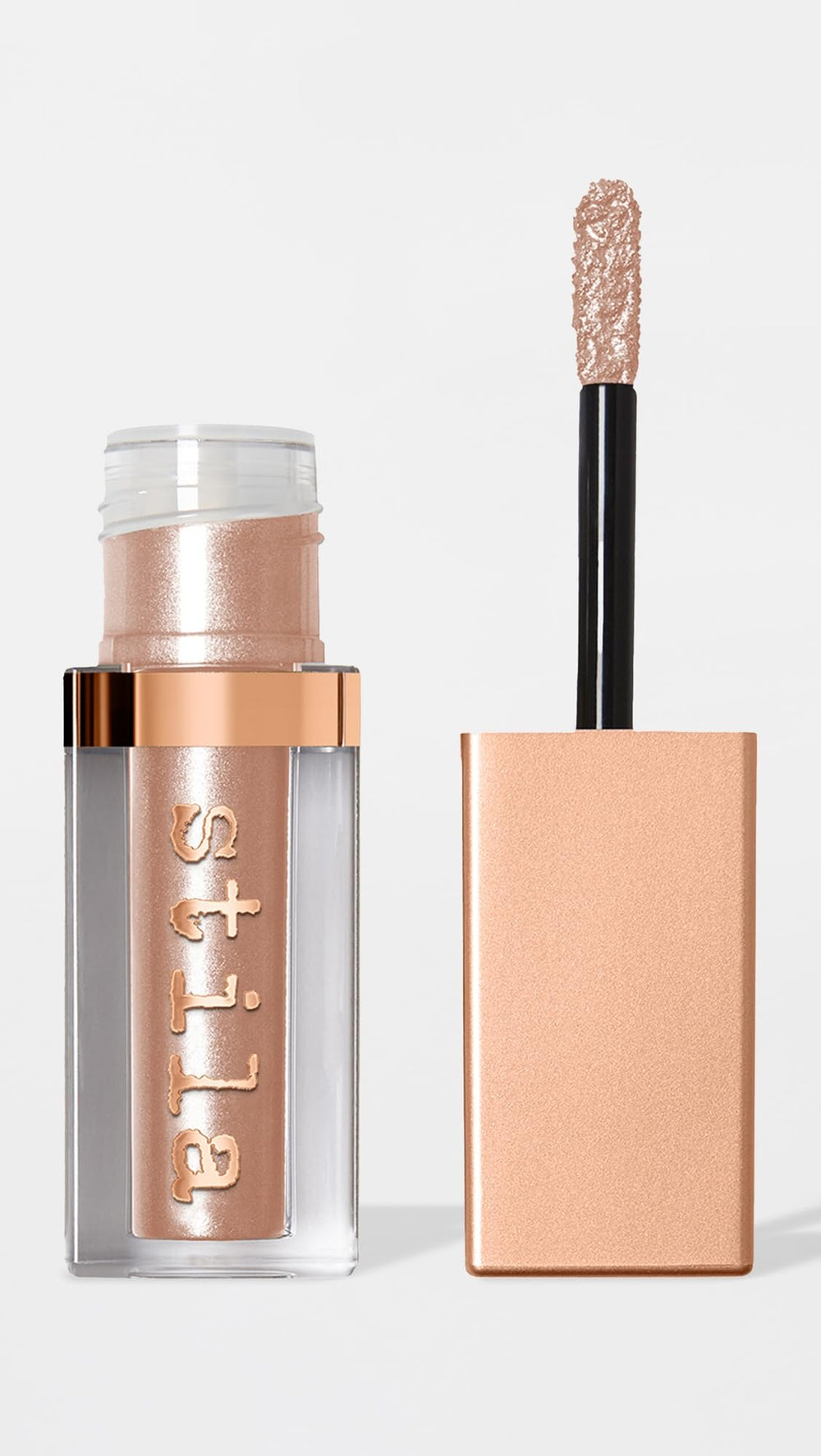 Stila Shimmer and Glow Original packaging display highlights sleek travel-friendly bottle