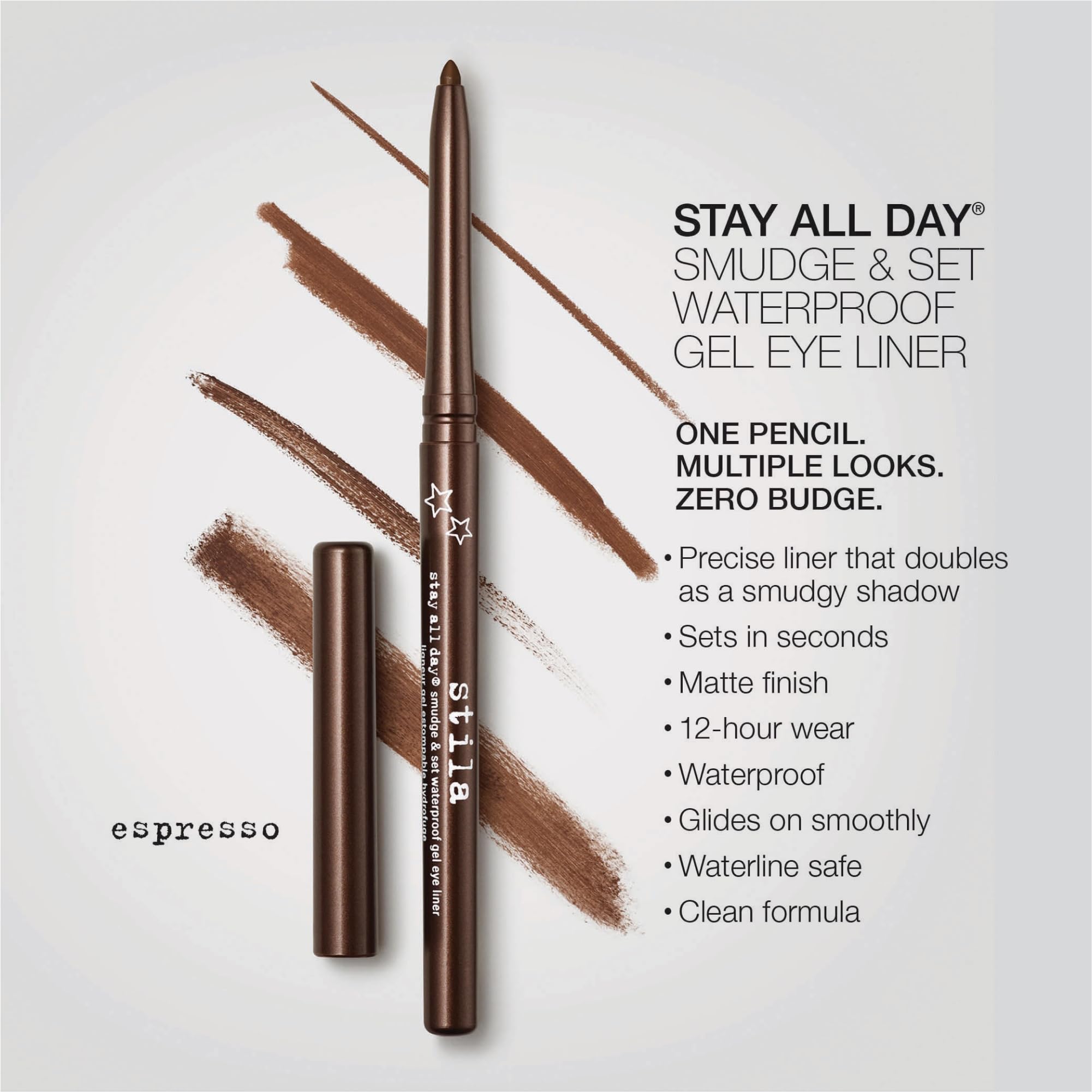 Stila Stay All Day gel eyeliner for waterline use with defined brightness.