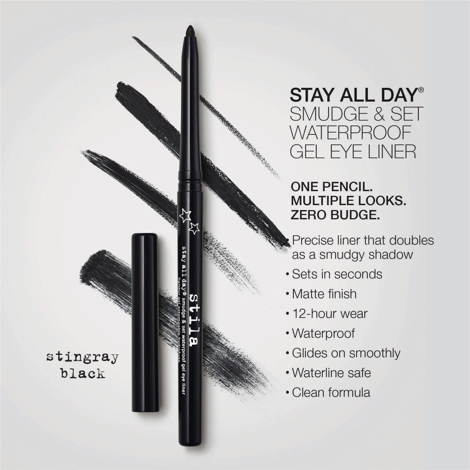 Stila Stay All Day waterline application demonstrates safe use on the waterline.