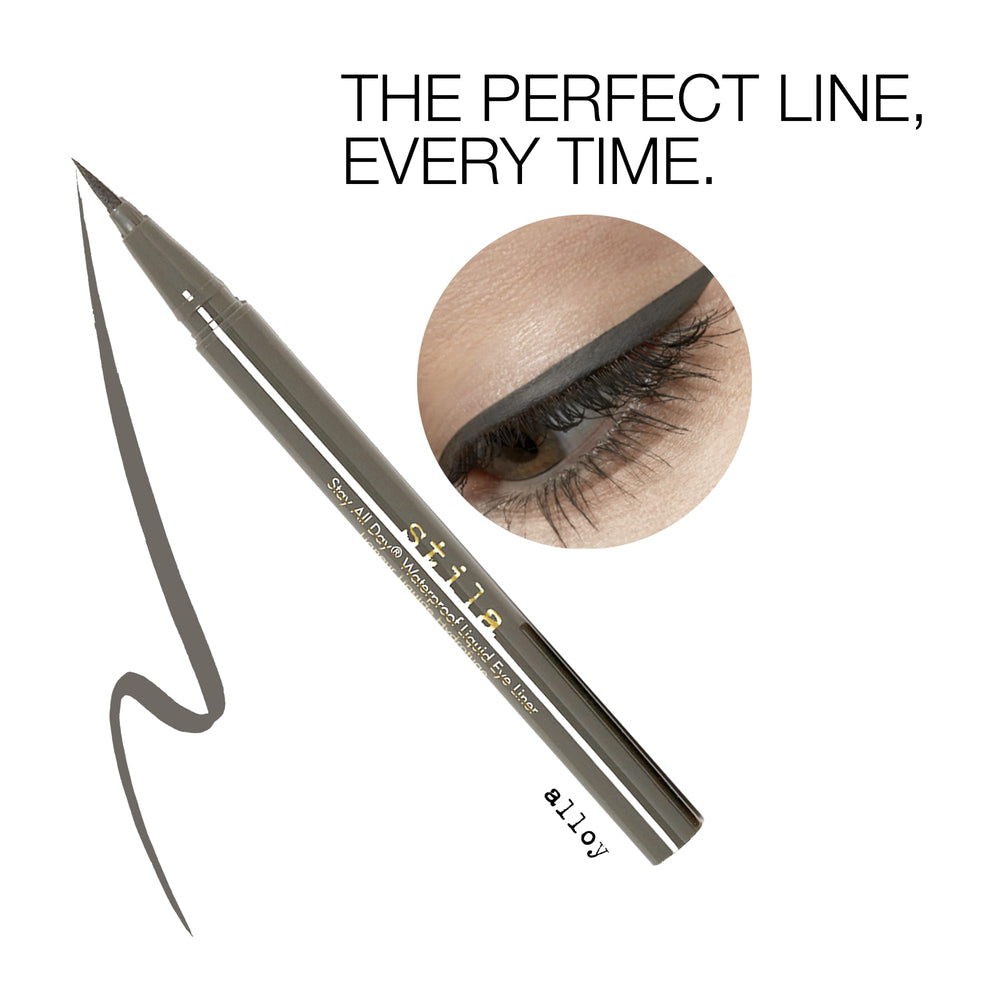 Stila Waterproof Liquid Eye Liner close-up applying for long wear.