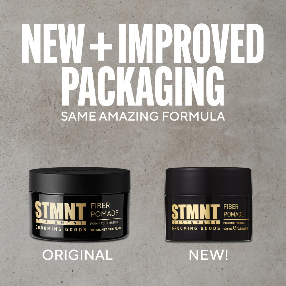 Close-up of STMNT jar hints Staygold scent for a refreshing grooming ritual.
