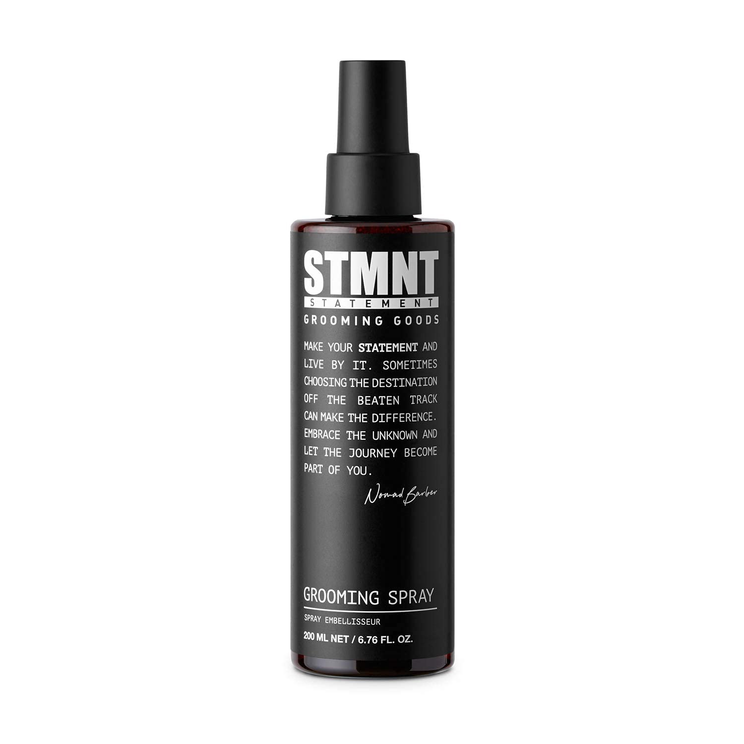 STMNT Grooming Spray in a 6.7 oz bottle for easy styling and light hold.