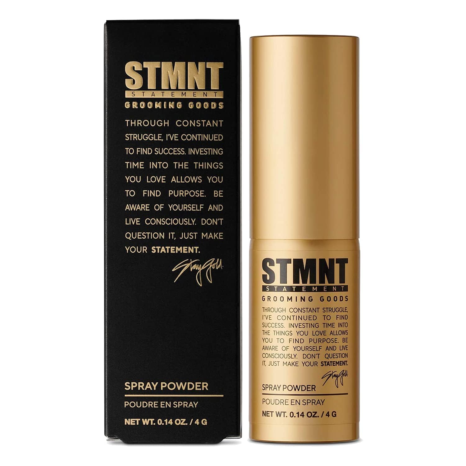 STMNT Grooming Goods Spray Powder presentado en botella para acabado mate y textura definida